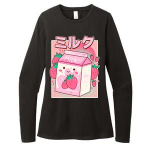 Cute Kawaii Japanese Strawberry Milk Womens CVC Long Sleeve Shirt