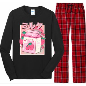 Cute Kawaii Japanese Strawberry Milk Long Sleeve Pajama Set