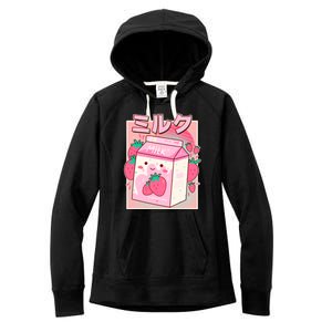 Cute Kawaii Japanese Strawberry Milk Women's Fleece Hoodie