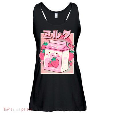 Cute Kawaii Japanese Strawberry Milk Ladies Essential Flowy Tank