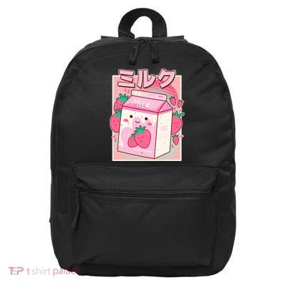 Cute Kawaii Japanese Strawberry Milk 16 in Basic Backpack
