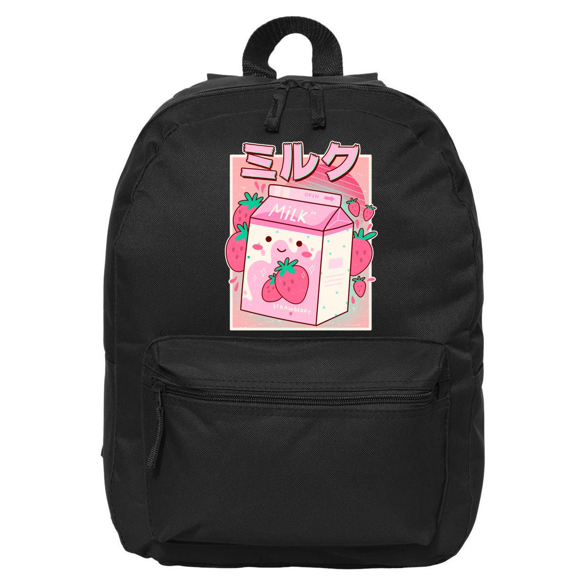 Cute Kawaii Japanese Strawberry Milk 16 in Basic Backpack