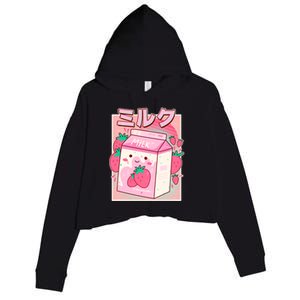 Cute Kawaii Japanese Strawberry Milk Crop Fleece Hoodie