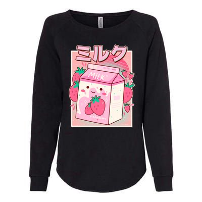 Cute Kawaii Japanese Strawberry Milk Womens California Wash Sweatshirt