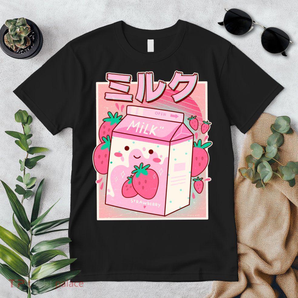 Cute Kawaii Japanese Strawberry Milk Premium T-Shirt