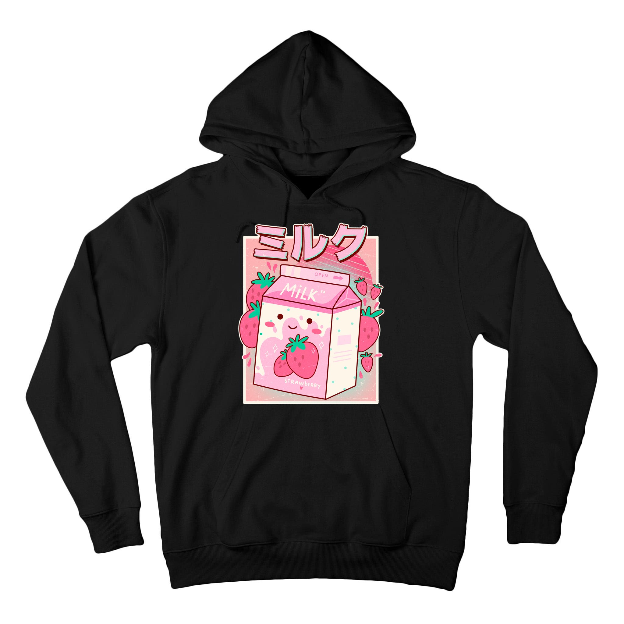 Cute Kawaii Japanese Strawberry Milk Tall Hoodie