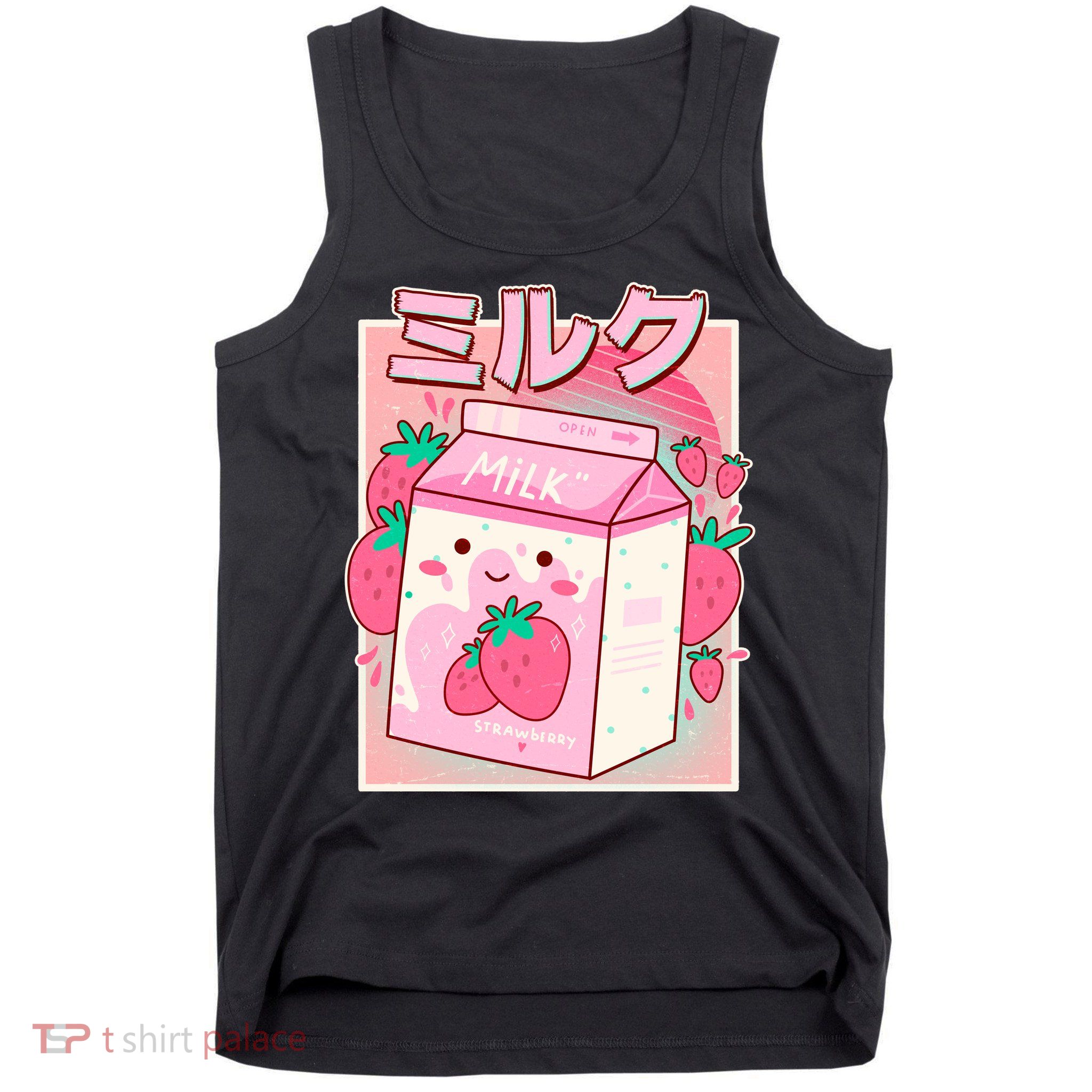 Cute Kawaii Japanese Strawberry Milk Tank Top