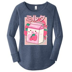 Cute Kawaii Japanese Strawberry Milk Women's Perfect Tri Tunic Long Sleeve Shirt