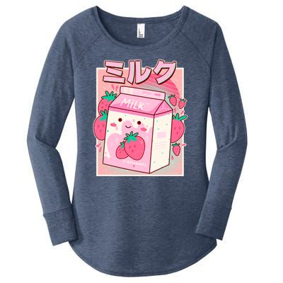 Cute Kawaii Japanese Strawberry Milk Women's Perfect Tri Tunic Long Sleeve Shirt