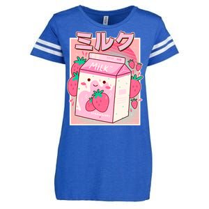 Cute Kawaii Japanese Strawberry Milk Enza Ladies Jersey Football T-Shirt