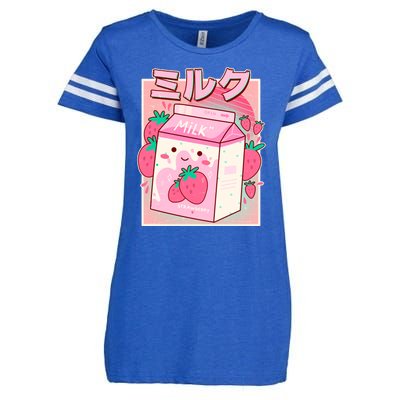 Cute Kawaii Japanese Strawberry Milk Enza Ladies Jersey Football T-Shirt