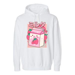 Cute Kawaii Japanese Strawberry Milk Garment-Dyed Fleece Hoodie