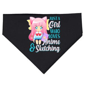 Cute Kawaii Just a Girl Who Loves Anime and Sketching USA-Made Doggie Bandana