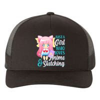 Cute Kawaii Just a Girl Who Loves Anime and Sketching Yupoong Adult 5-Panel Trucker Hat