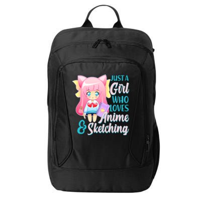 Cute Kawaii Just a Girl Who Loves Anime and Sketching City Backpack