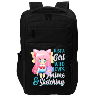 Cute Kawaii Just a Girl Who Loves Anime and Sketching Impact Tech Backpack