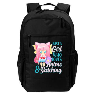 Cute Kawaii Just a Girl Who Loves Anime and Sketching Daily Commute Backpack