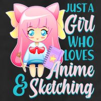 Cute Kawaii Just a Girl Who Loves Anime and Sketching 11oz C Handle Ceramic Mug