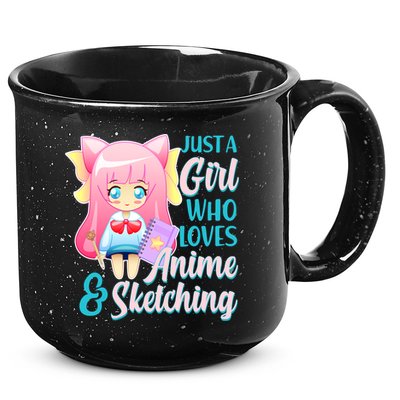 Cute Kawaii Just a Girl Who Loves Anime and Sketching 15oz Campfire Ceramic Mug