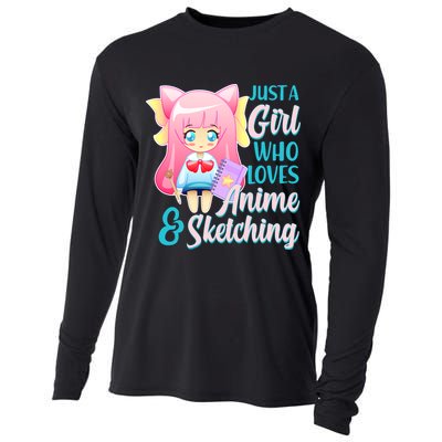 Cute Kawaii Just a Girl Who Loves Anime and Sketching Cooling Performance Long Sleeve Crew