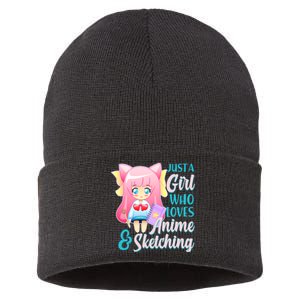 Cute Kawaii Just a Girl Who Loves Anime and Sketching Sustainable Knit Beanie