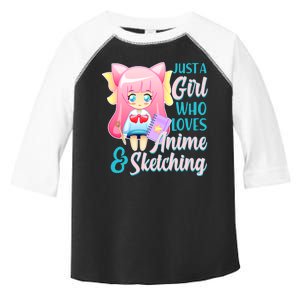 Cute Kawaii Just a Girl Who Loves Anime and Sketching Toddler Fine Jersey T-Shirt