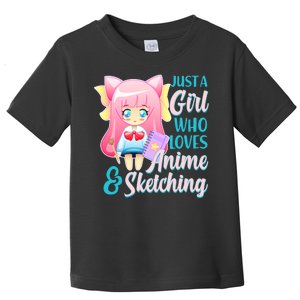 Cute Kawaii Just a Girl Who Loves Anime and Sketching Toddler T-Shirt