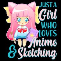 Cute Kawaii Just a Girl Who Loves Anime and Sketching Women's Perfect Tri Rocker Tank