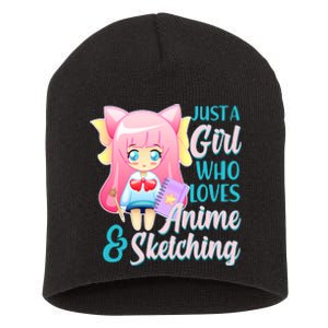 Cute Kawaii Just a Girl Who Loves Anime and Sketching Short Acrylic Beanie