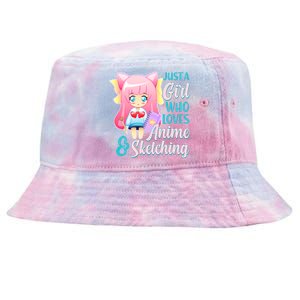 Cute Kawaii Just a Girl Who Loves Anime and Sketching Tie-Dyed Bucket Hat