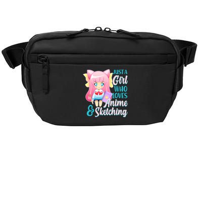 Cute Kawaii Just a Girl Who Loves Anime and Sketching Crossbody Pack