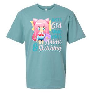 Cute Kawaii Just a Girl Who Loves Anime and Sketching Sueded Cloud Jersey T-Shirt