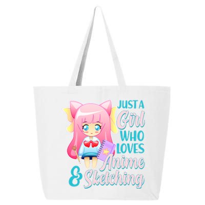 Cute Kawaii Just a Girl Who Loves Anime and Sketching 25L Jumbo Tote