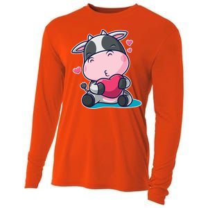 Cute Kawii Cow Hearts Cooling Performance Long Sleeve Crew