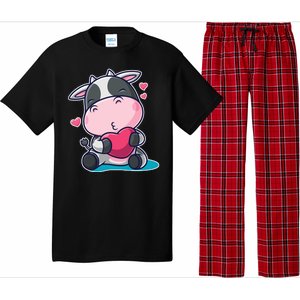 Cute Kawii Cow Hearts Pajama Set