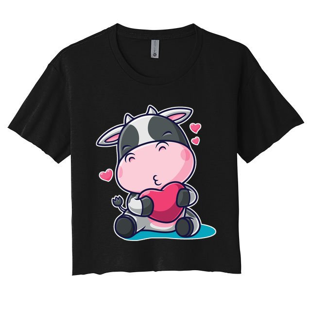 Cute Kawii Cow Hearts Crop Top