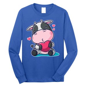 Cute Kawii Cow Hearts Long Sleeve Shirt