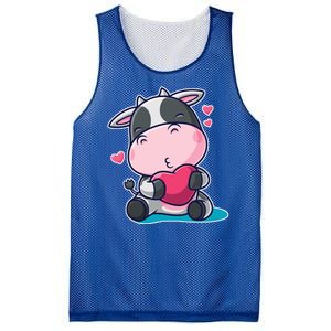 Cute Kawii Cow Hearts Mesh Reversible Basketball Jersey Tank