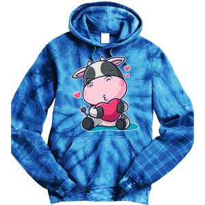 Cute Kawii Cow Hearts Tie Dye Hoodie