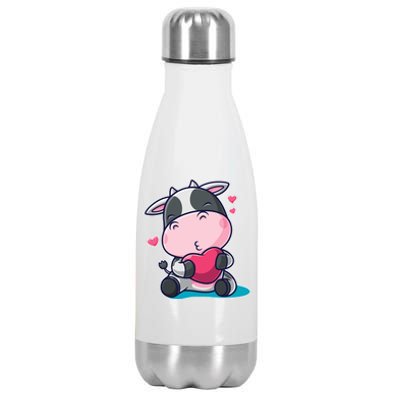 Cute Kawii Cow Hearts Stainless Steel Insulated Water Bottle