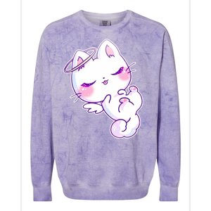 Cute Kitten Angel Colorblast Crewneck Sweatshirt