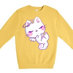 Cute Kitten Angel Premium Crewneck Sweatshirt