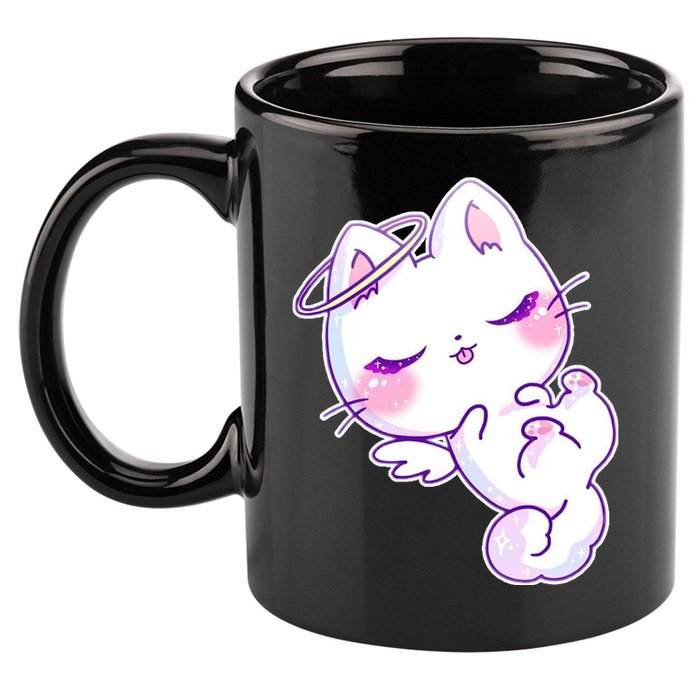 Cute Kitten Angel 11oz C Handle Ceramic Mug