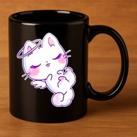 Cute Kitten Angel 11oz C Handle Ceramic Mug