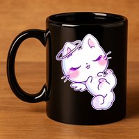 Cute Kitten Angel 11oz C Handle Ceramic Mug