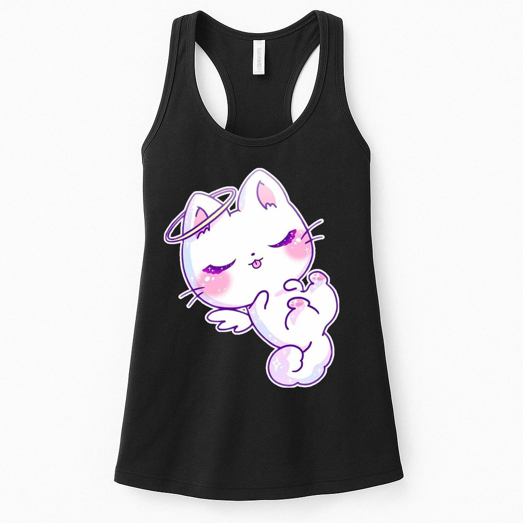 Cute Kitten Angel Womens Tank Top