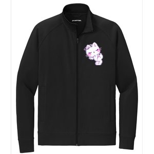 Cute Kitten Angel Stretch Full-Zip Cadet Jacket