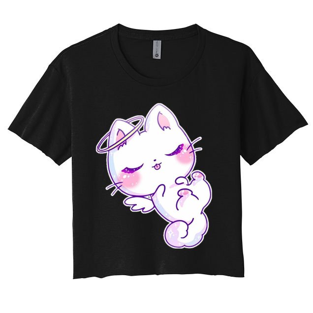 Cute Kitten Angel Crop Top