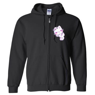 Cute Kitten Angel Full Zip Hoodie