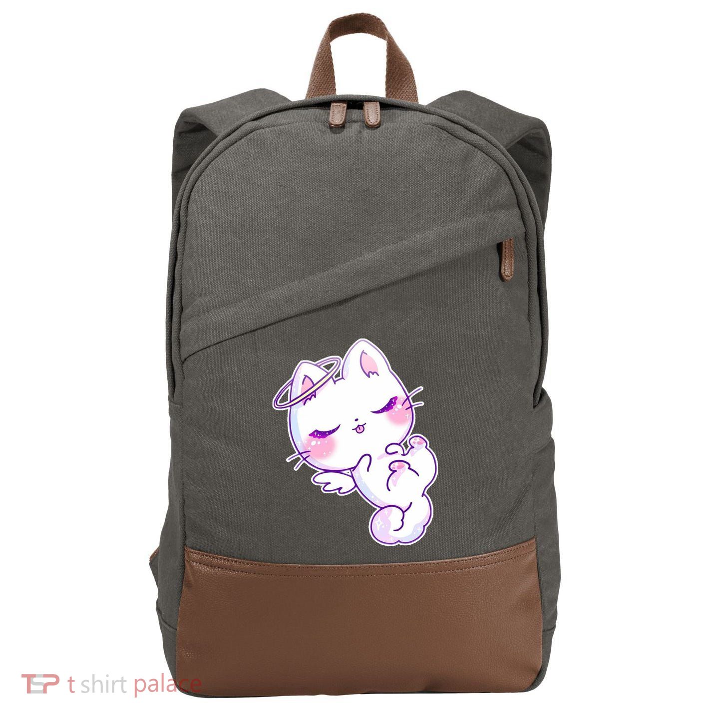 Cute Kitten Angel Cotton Canvas Backpack